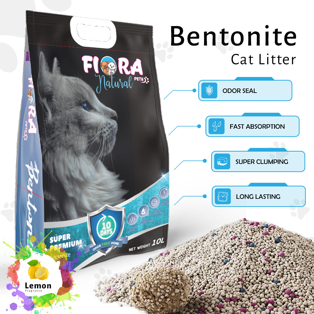 Fiora Super Premium Bentonite Cat Litter Sand - Lemon 10L