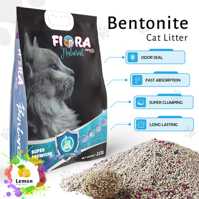 Fiora Super Premium Bentonite Cat Litter Sand - Lemon 10L