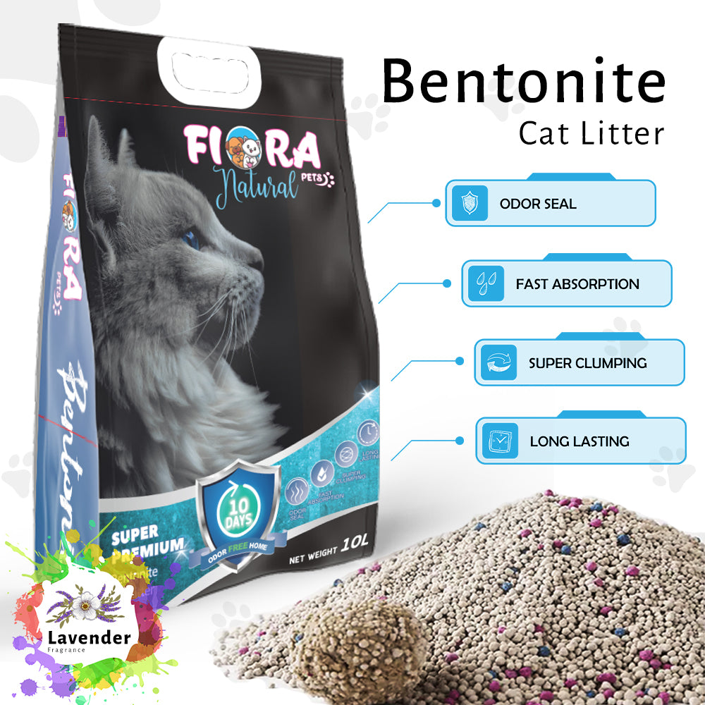 Fiora Super Premium Bentonite Cat Litter Sand - Lavender 10L
