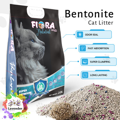 Fiora Super Premium Bentonite Cat Litter Sand - Lavender 10L