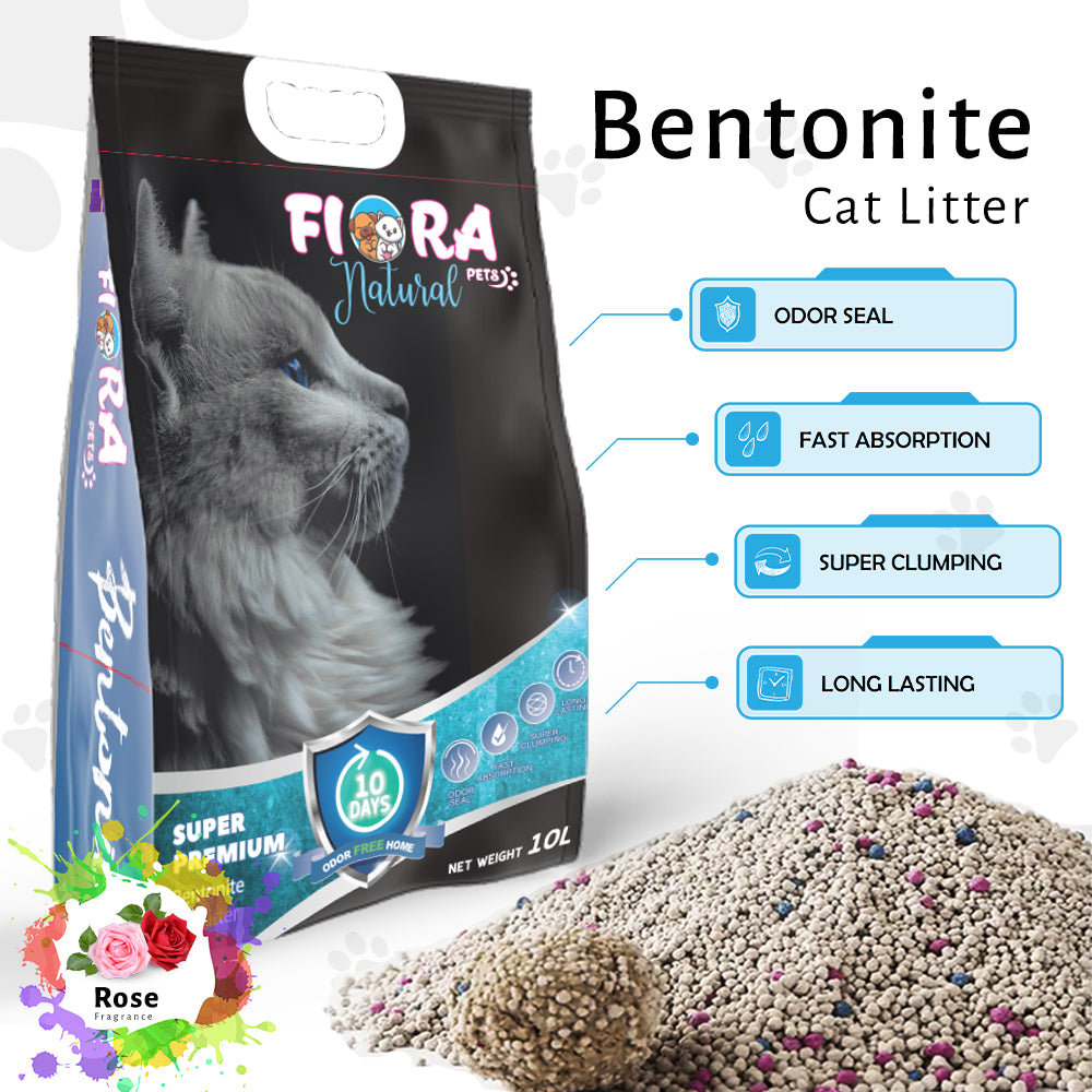 Fiora Super Premium Bentonite Cat Litter Sand - Rose 10L