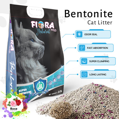 Fiora Super Premium Bentonite Cat Litter Sand - Rose 10L