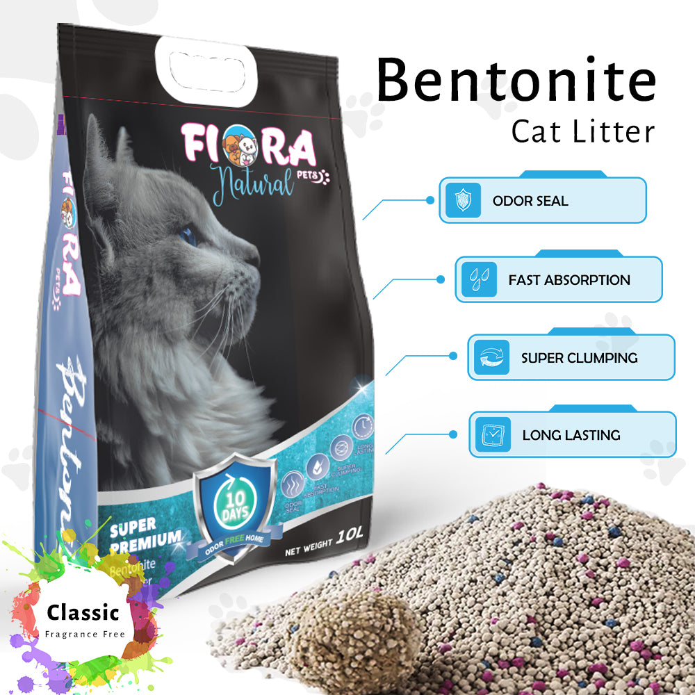 Fiora Super Premium Bentonite Cat Litter Sand - Classic 10L