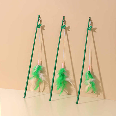 Cat-Teasing - Green Bamboo Plastick Pole