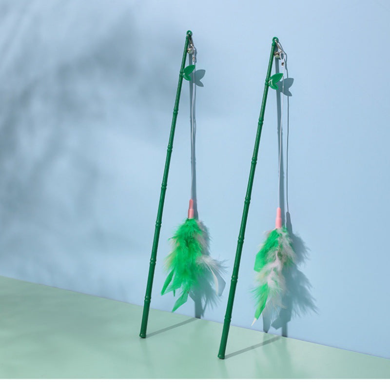 Cat-Teasing - Green Bamboo Plastick Pole