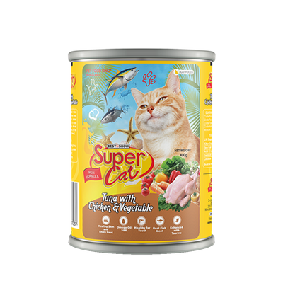 Super Cat Tuna With Chicken & Vegetable 400gr
