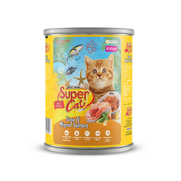Super Cat Tuna & Minced Salmon for Kitten 400gr