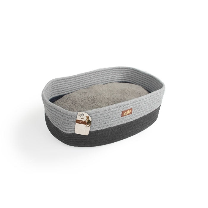 Oval Rope Cat Bed – Grey | Stylish, Soft Nest for Cats & Kittens