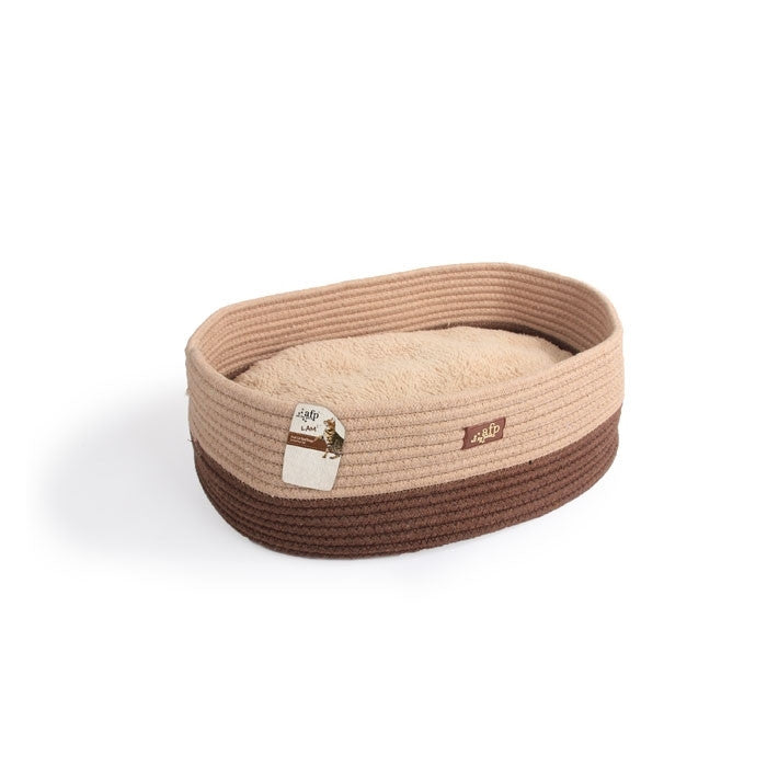 Oval Rope Cat Bed – Tan | Stylish, Soft Nest for Cats & Kittens