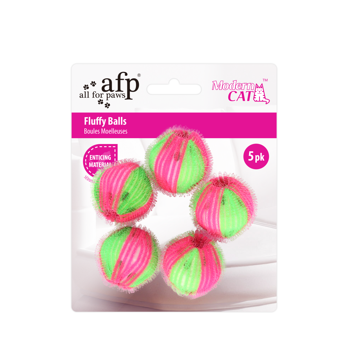 Modern Cat – Fluffy Balls Cat Toy Set (5 pcs)