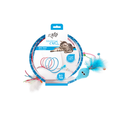 Modern Cat – Spiral Cat Tunnel Toy (Blue/Pink)