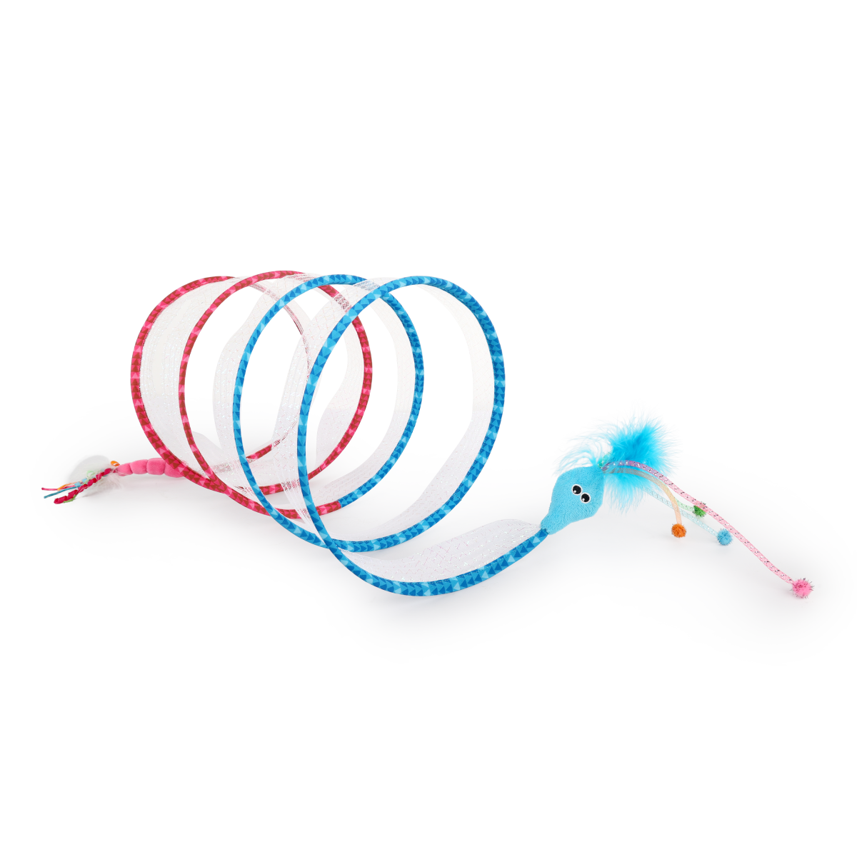 Modern Cat – Spiral Cat Tunnel Toy (Blue/Pink)