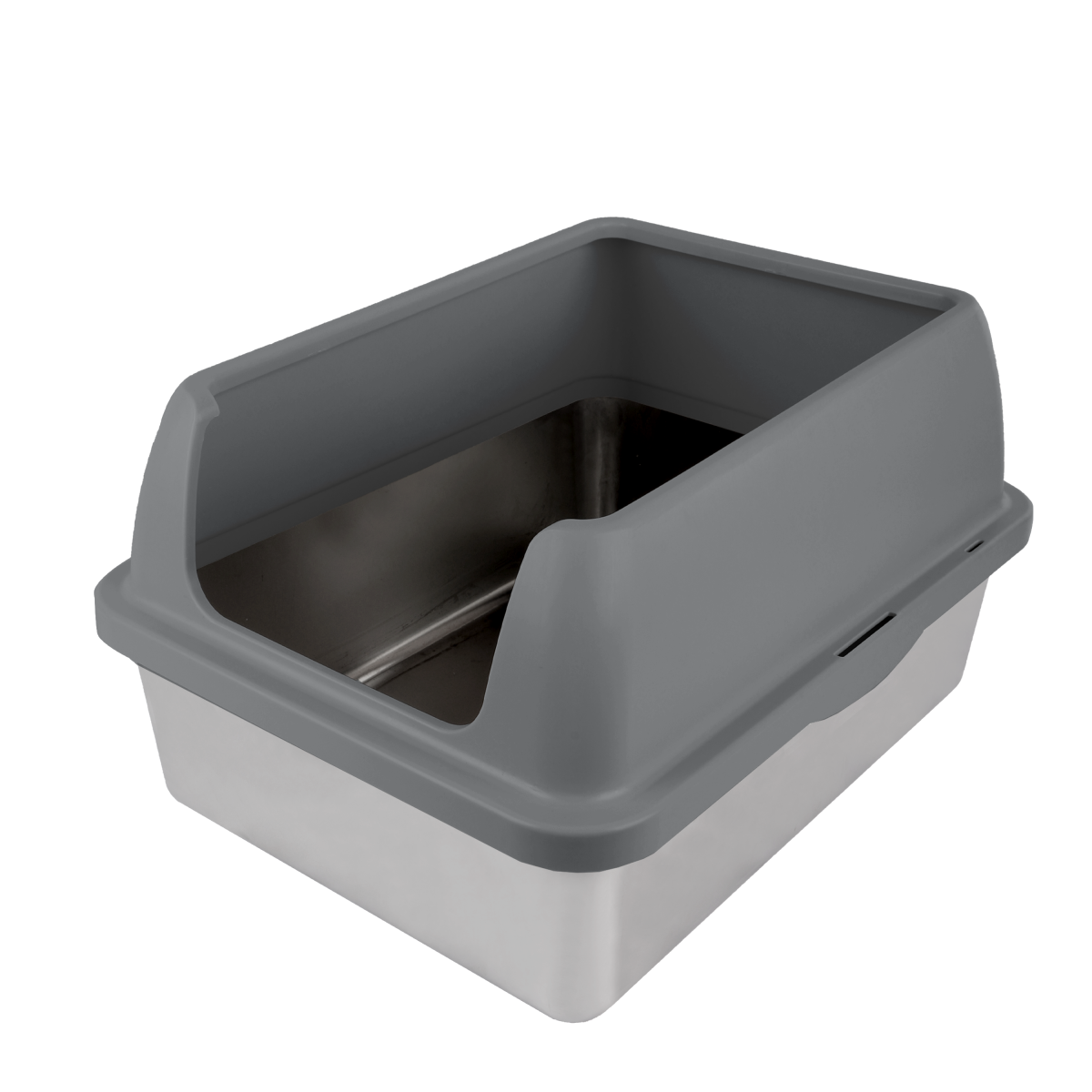 Go Fresh – Enclosed Stainless Steel Cat Litter Box (Grey)