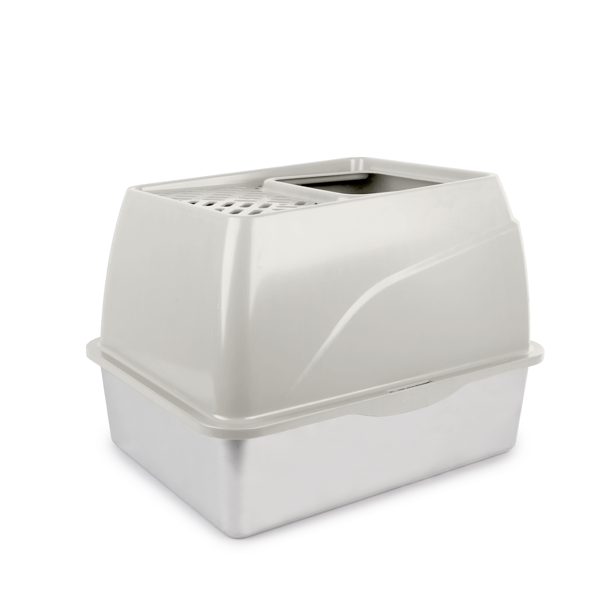 Go Fresh – Stainless Steel No Mess Cat Litter Box (Sand)