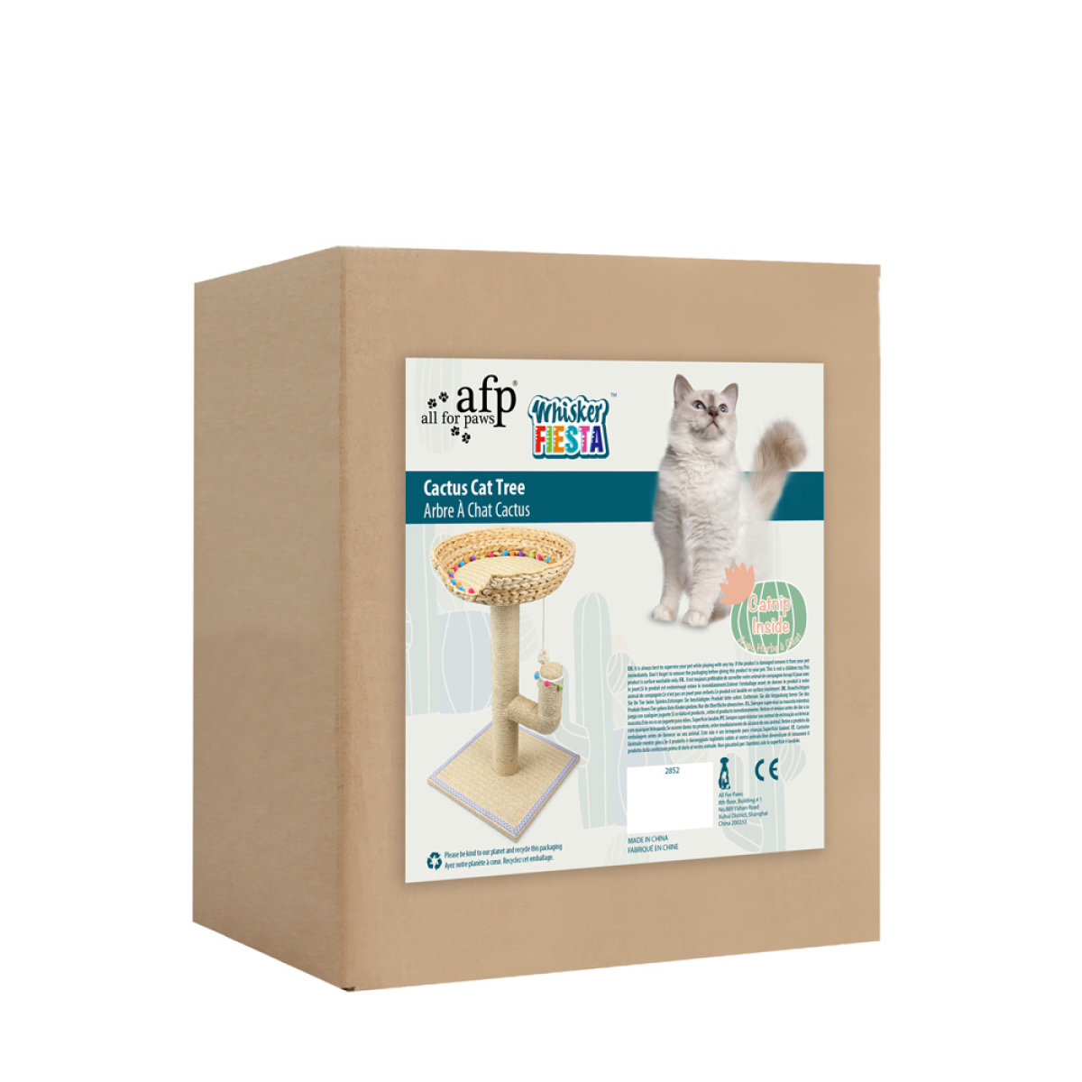 Whisker Fiesta – Cactus Cat Tree | Multi-Level Play Tower with Sisal Scratching Posts
