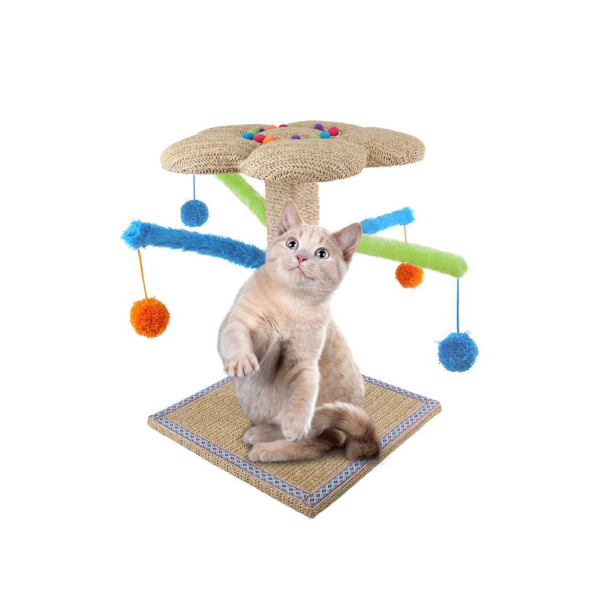 Whisker Fiesta – Blossom Cat Tree | Floral-Inspired Multi-Level Play Tower