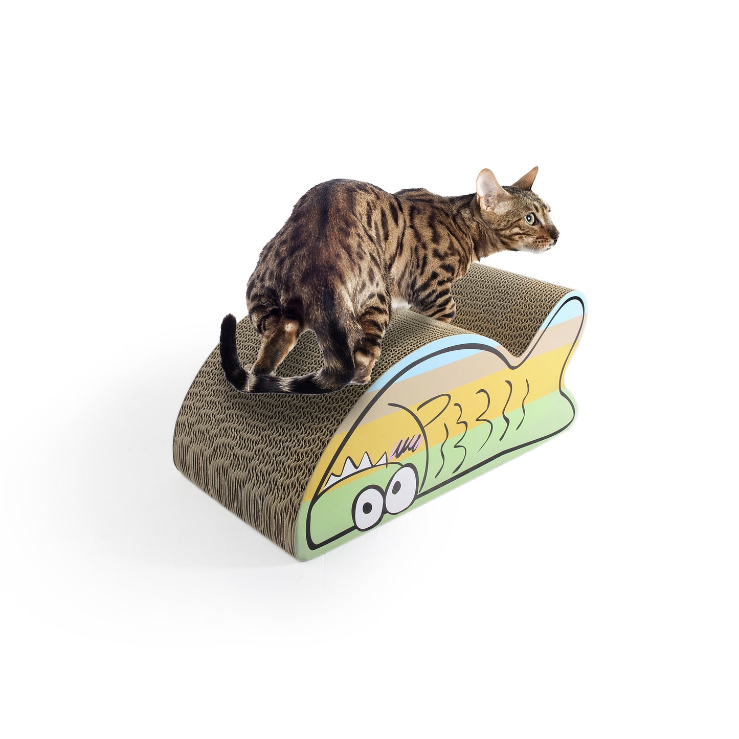 Catoon Belly Rubbing Fish Scratcher – Interactive Cat Toy & Scratching Pad
