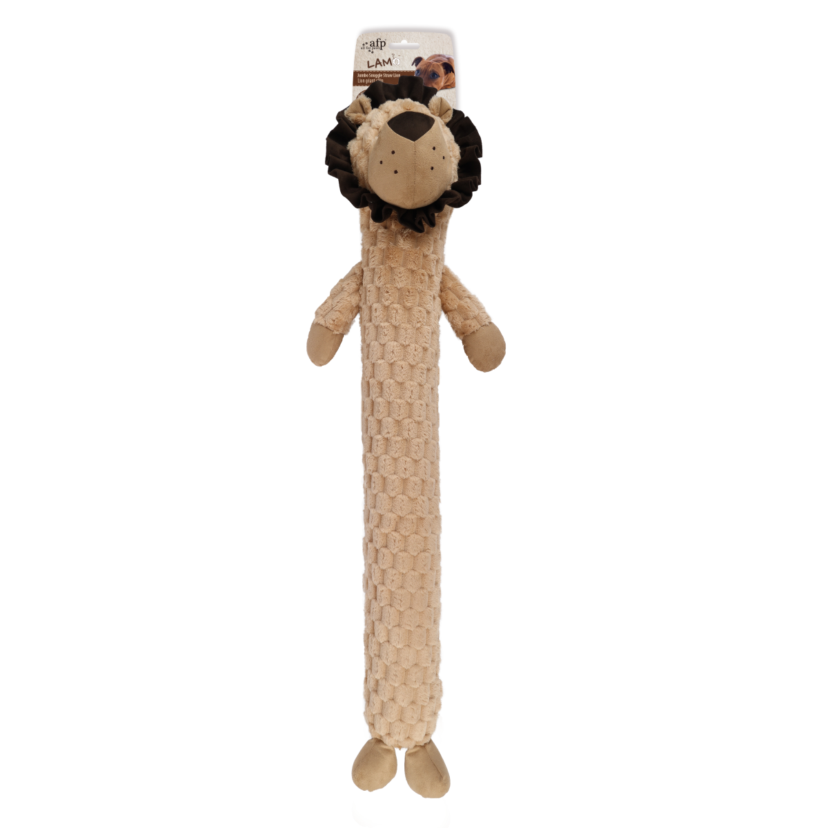 Lam-Jumbo Snuggle Straw Lion – Jumbo Plush Dog Toy for Snuggles