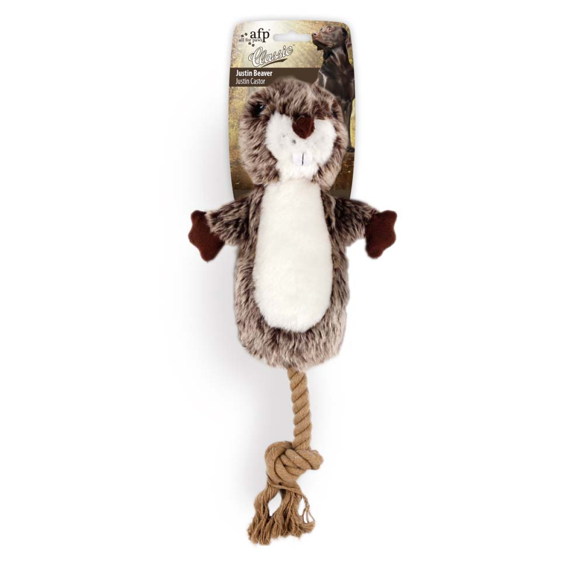 Woodland Classic Justin Beaver – Plush Beaver Dog Toy for Snuggles