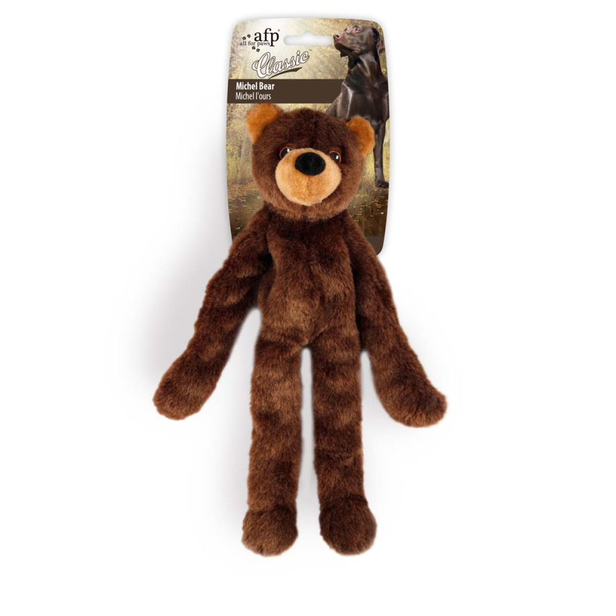 Woodland Classic Michel Bear – Plush Bear Dog Toy for Gentle Play