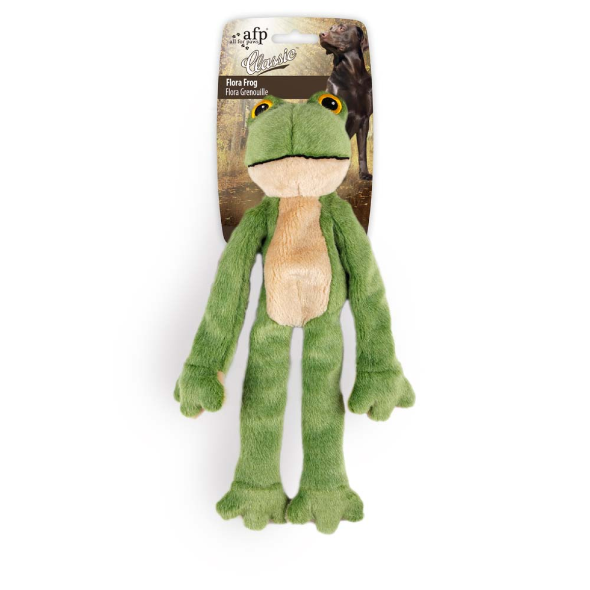 Woodland Classic Flora Frog – Plush Frog Dog Toy for Gentle Play