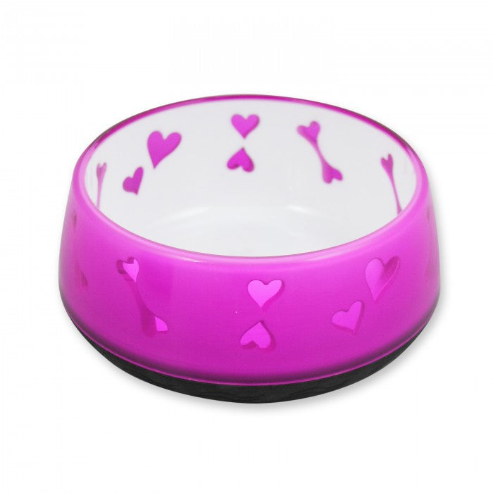 Dog Love Bowl - Pink | Non-Slip Food & Water Bowl for Dogs