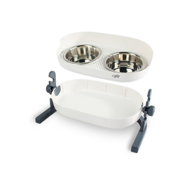 3-in-1 Elevated Double Dog Bowl Feeder – Medium