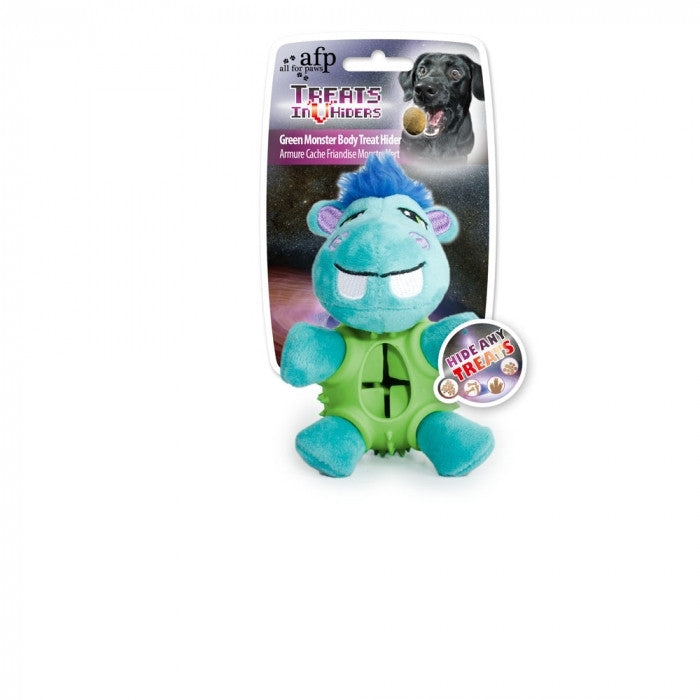 Dog Treat Hider Green Monster Body - Durable Interactive Treat Toy