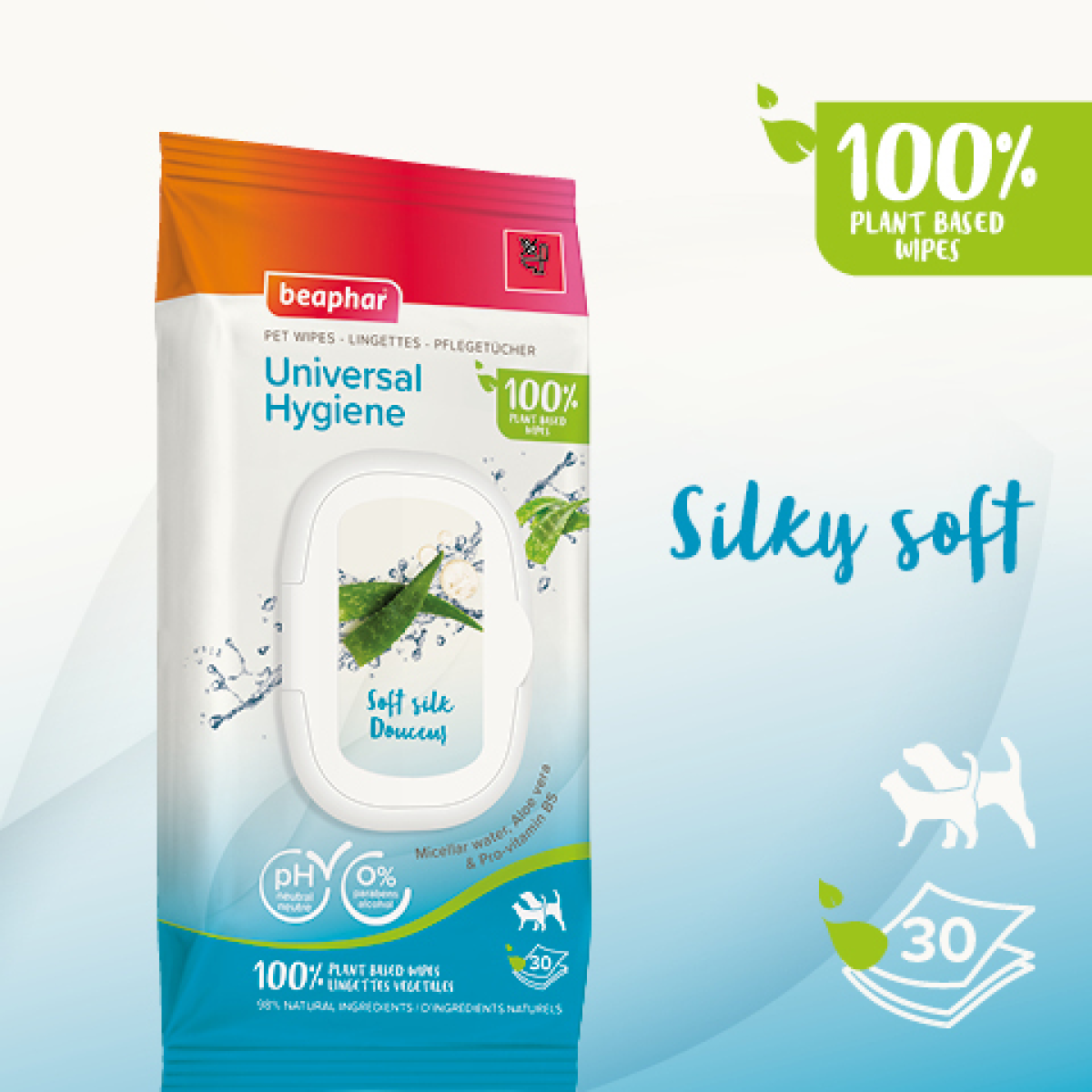 Pet Wipes Universal – 30 All-Purpose Cleaning Wipes for Dogs & Cats