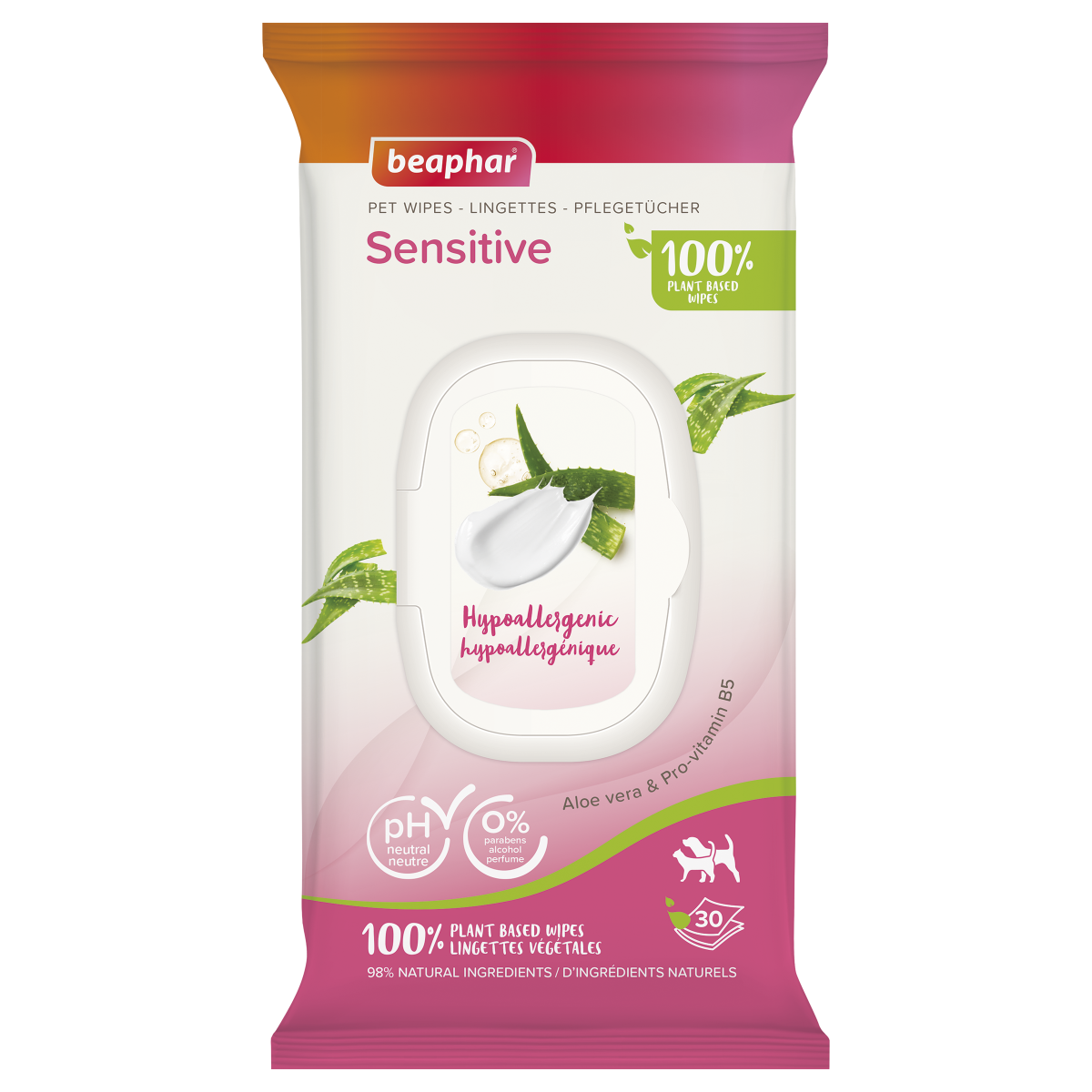 Pet Wipes Sensitive – 30 Ultra-Gentle Wipes for Dogs & Cats