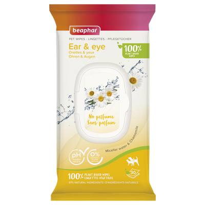 Pet Wipes for Ear & Eye – 30 Gentle Cleaning Wipes for Dogs & Cats
