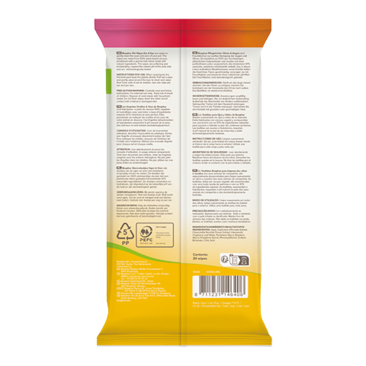 Pet Wipes for Ear & Eye – 30 Gentle Cleaning Wipes for Dogs & Cats
