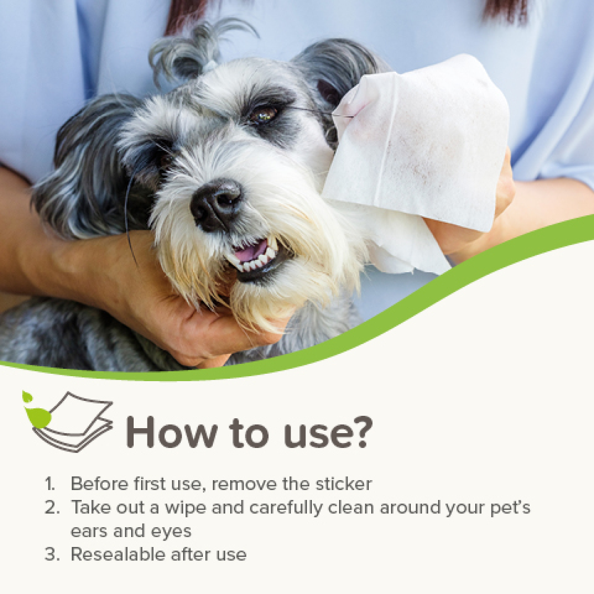Pet Wipes for Ear & Eye – 30 Gentle Cleaning Wipes for Dogs & Cats