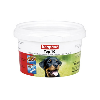 Beaphar Top 10 Dog Multi-Vitamins – 180 Tablets | Supports Vitality & Coat Health