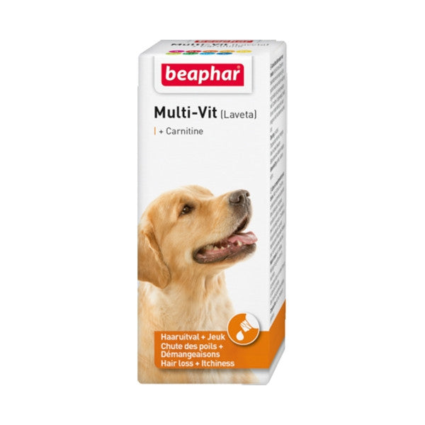 Beaphar Multi-Vit with Carnitine – 50 ml | Liquid Multivitamin Supplement for Dogs
