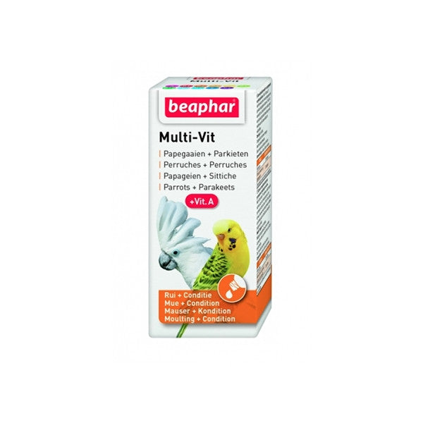 Beaphar Multi-Vit Parrots 20ml | Liquid Vitamin Supplement for Parrots and Parakeets