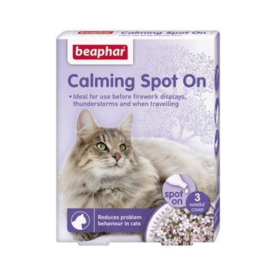 Beaphar Calming Spot-On for Cats – 3 Pipettes | Natural Stress Relief with Valerian Extract
