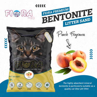 Fiora Premium Bentonite Litter Sand (PEACH) - 10L