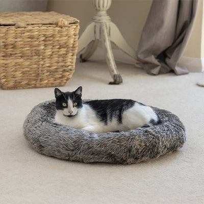 Mikki Cat Luxury Snoozer Bed Pillow, Charcoal