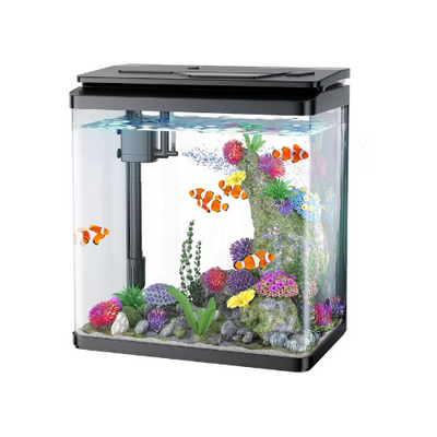 OF-386 Glass Aquarium with LED Light & Filter – 6L