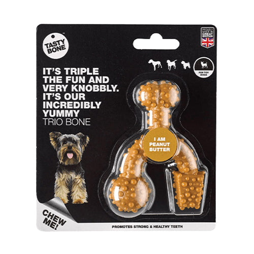 TastyBone Nylon Trio Toy Dog - Peanut Butter