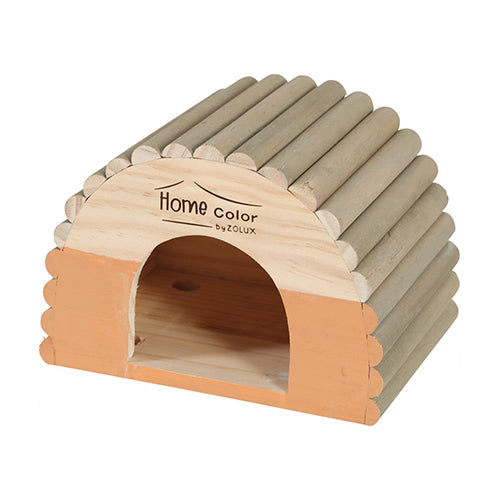 Home Color Wooden House with Round Timbers - Medium/Orange