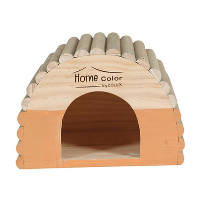 Home Color Wooden House with Round Timbers - Medium/Orange