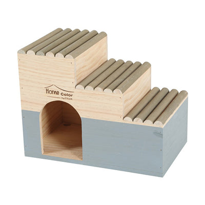 Home Color Wooden House with Round Timbers - Large/Grey