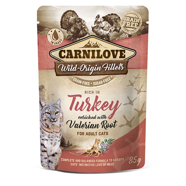 Carnilove Cat Pouch Rich in Turkey Enriched with Valerian 85 g