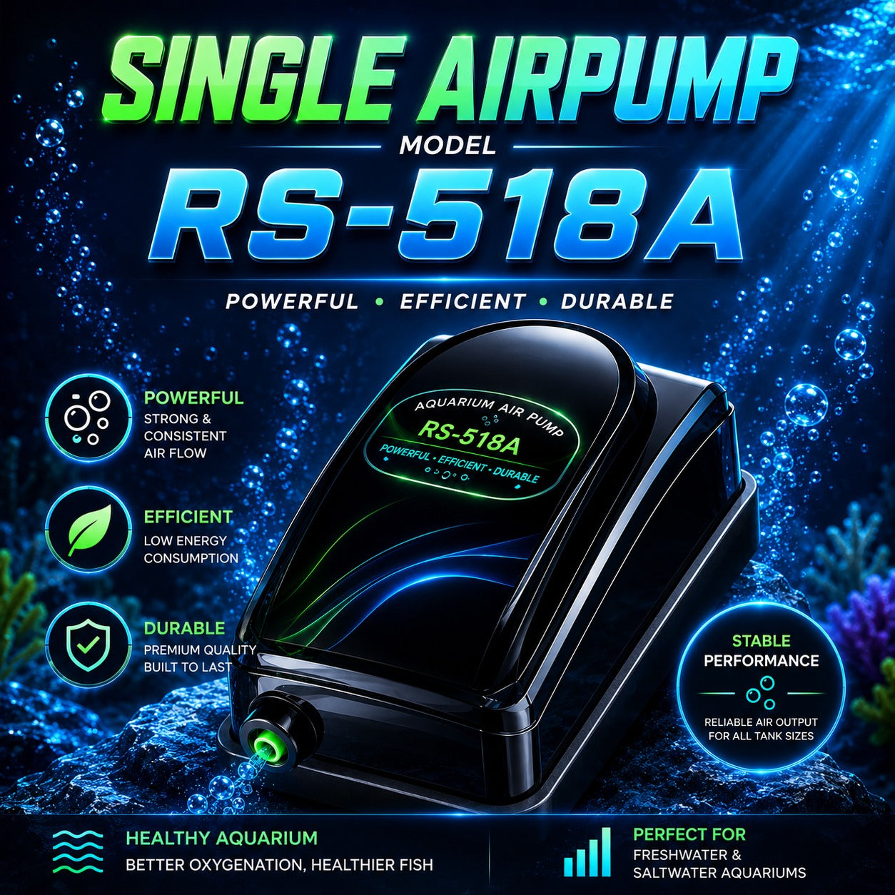 Aquarium Air Pump Single Way