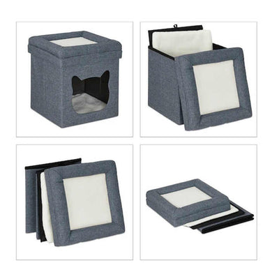Cat Face Outlet Double Layer Foldable Cat Bed