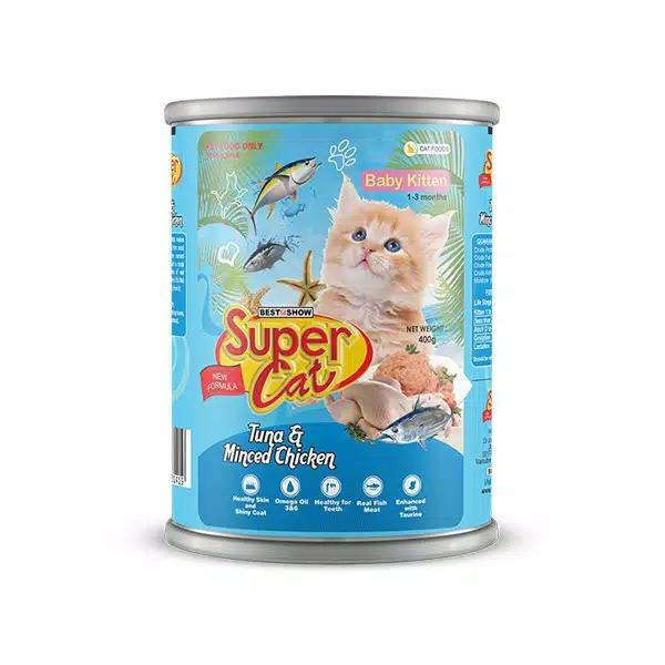 Super Cat Tuna & Minced Chicken for Baby Kitten 400gr