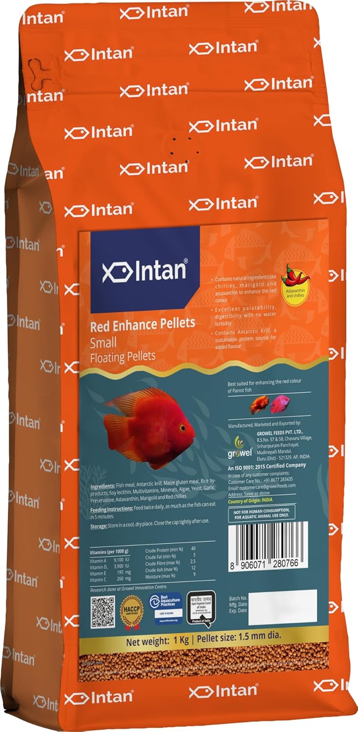 Parrot fish food Red Enhance Small Floating Pellet