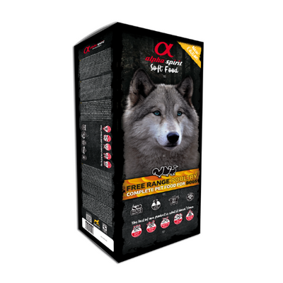 Soft Food for Adult Dogs – Poultry 9 kg Box (45 Trays x 200g) – High-Protein, Grain-Free